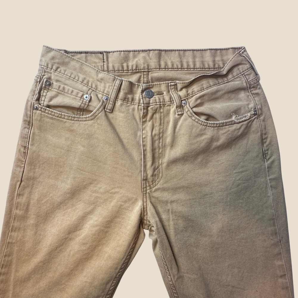 Levi's 514 Pants Mens 32x29 (31x27) Straight Fit Khaki Tan Twill Five Pocket